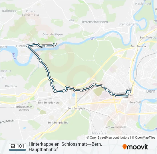 101 Bus Line Map