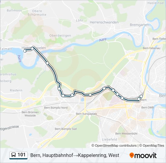 101 Bus Line Map