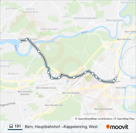 101 Bus Line Map