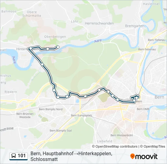 101 Bus Line Map