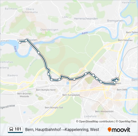 101 Bus Line Map