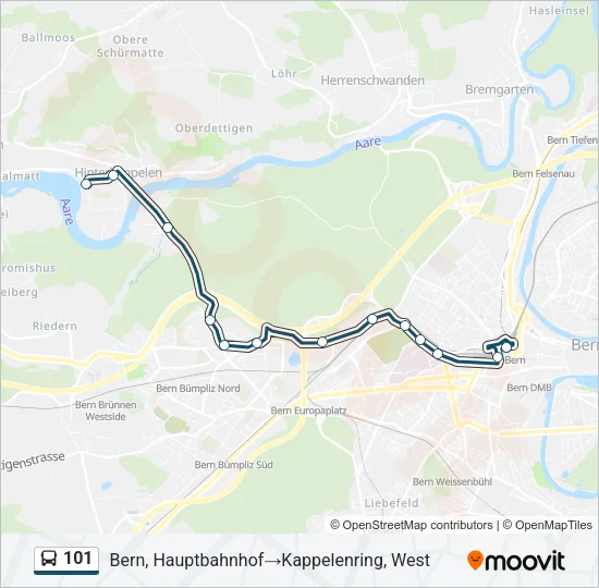 101 Bus Line Map