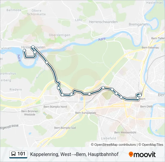 101 Bus Line Map