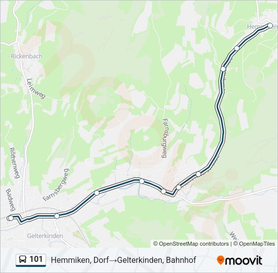 101 Bus Line Map