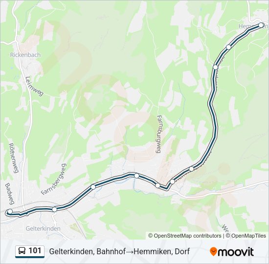 101 Bus Line Map