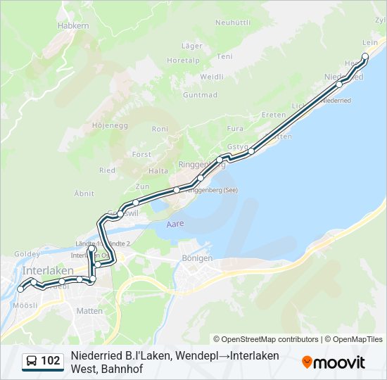 102 Bus Line Map