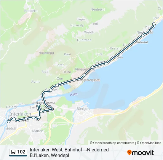 102 Bus Line Map