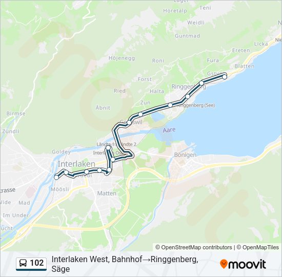 102 Bus Line Map