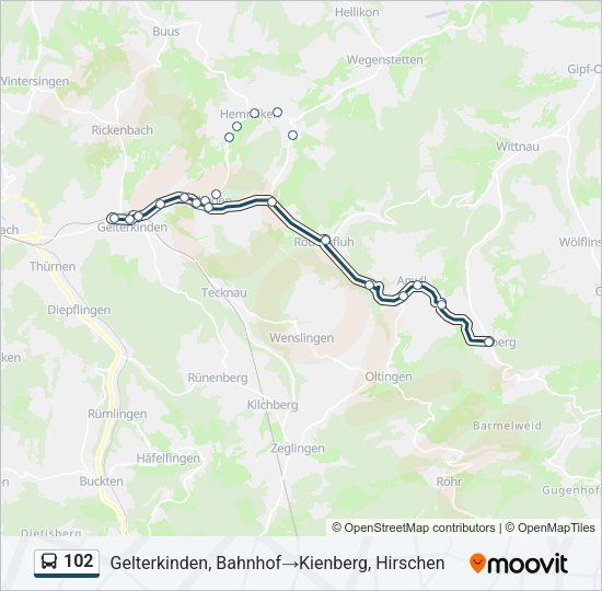 102 Bus Line Map