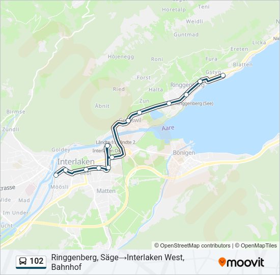 102 Bus Line Map