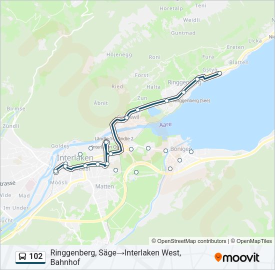 102 Bus Line Map