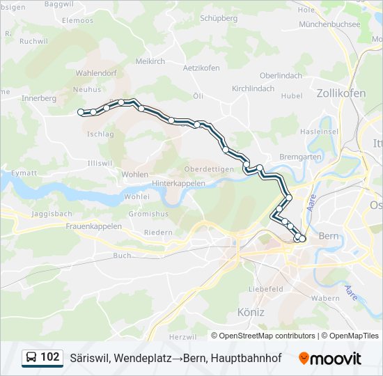 102 Bus Line Map