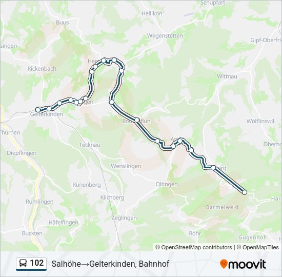 102 Bus Line Map