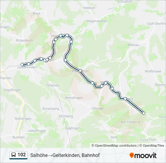 102 Bus Line Map