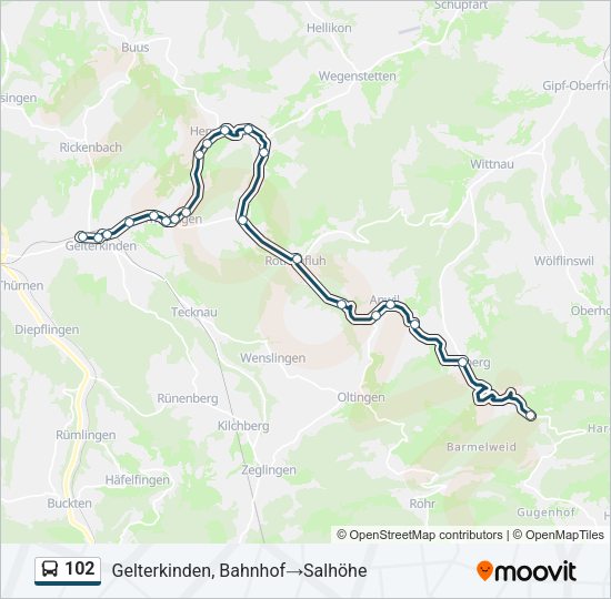 102 Bus Line Map