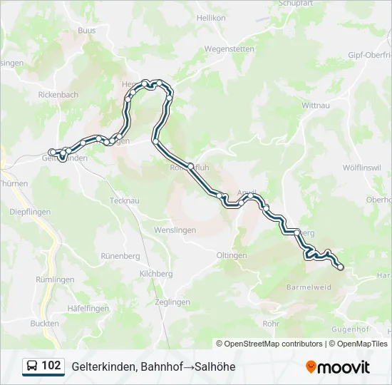 102 Bus Line Map