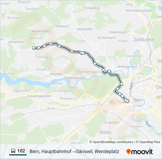 102 Bus Line Map