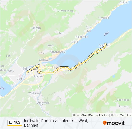 103 Bus Line Map