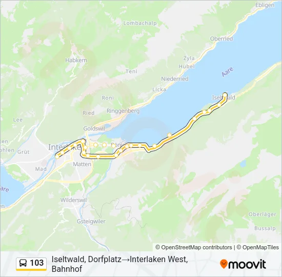 103 Bus Line Map