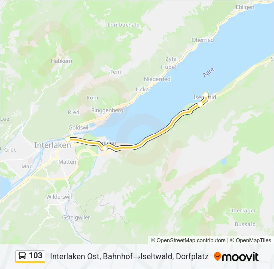 103 Bus Line Map