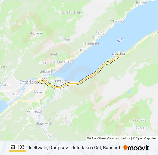 103 Bus Line Map