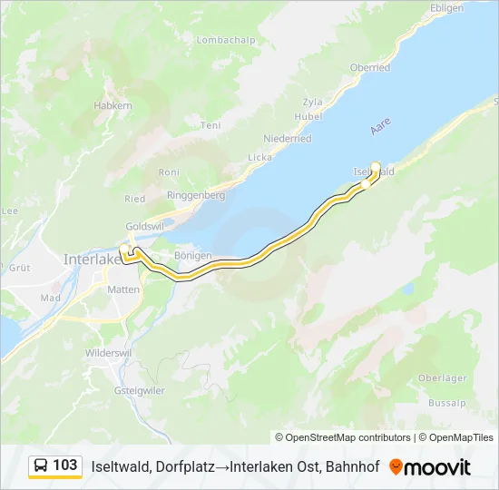 103 Bus Line Map