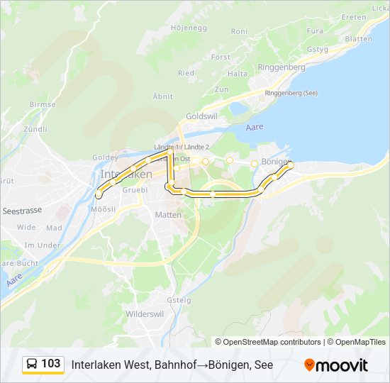 103 Bus Line Map