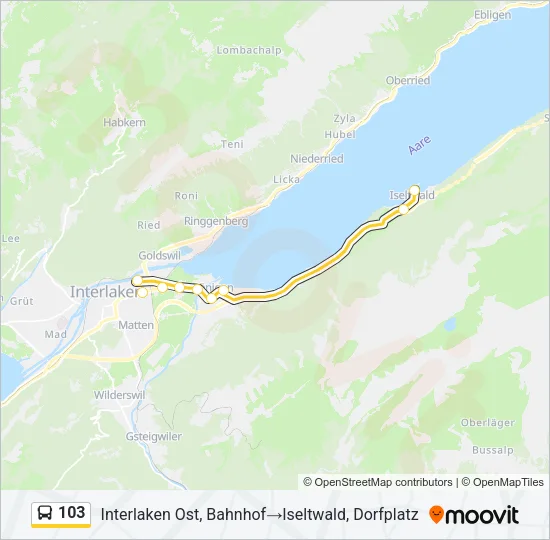 103 Bus Line Map