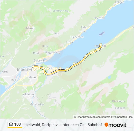 103 Bus Line Map