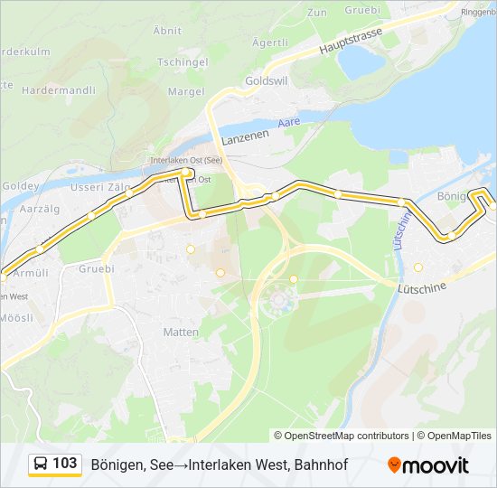 103 Bus Line Map
