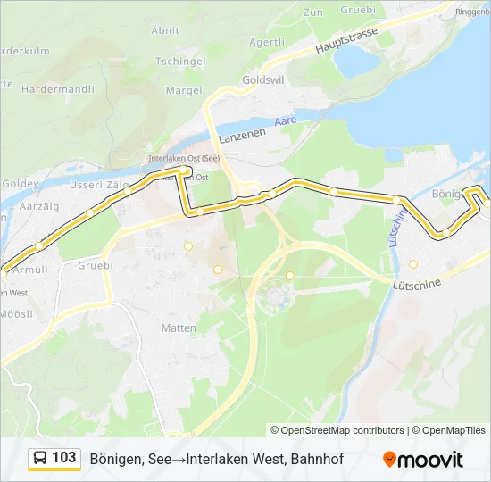 103 Bus Line Map