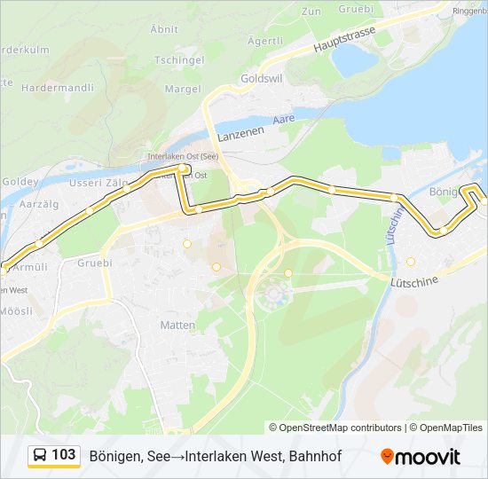 103 Bus Line Map