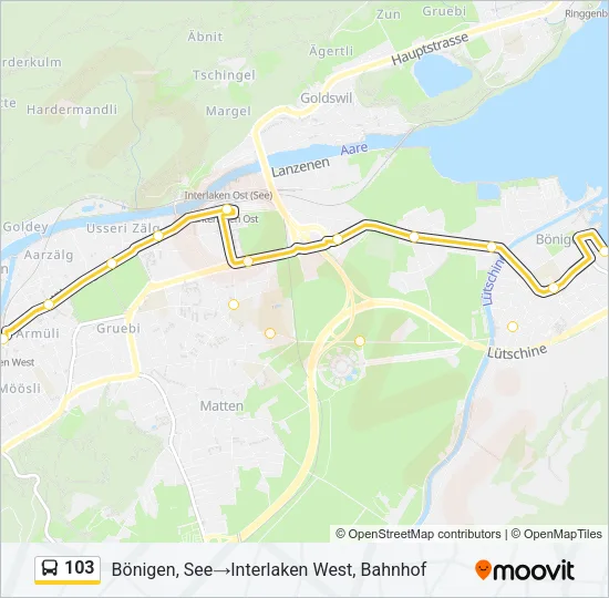 103 Bus Line Map
