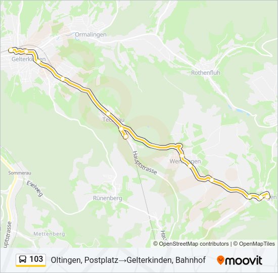 103 Bus Line Map