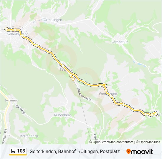 103 Bus Line Map