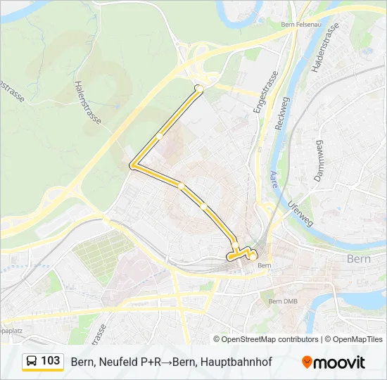 103 Bus Line Map