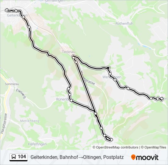 Buslinie 104 Karte