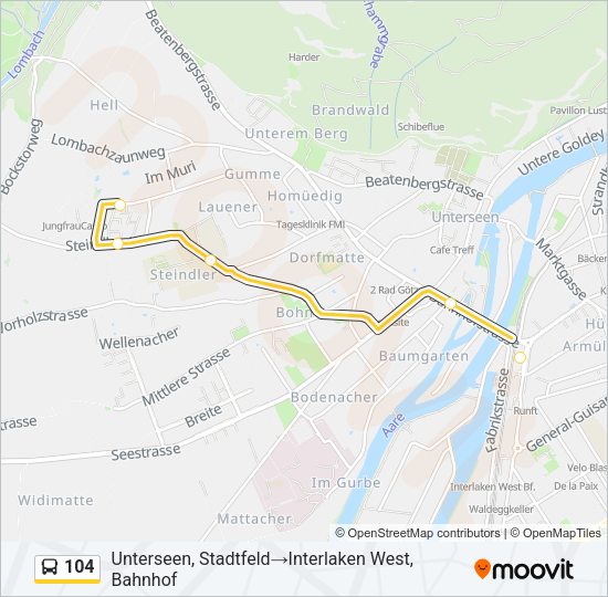 104 Bus Line Map