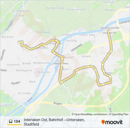 104 Bus Line Map
