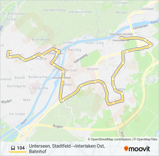 104 Bus Line Map
