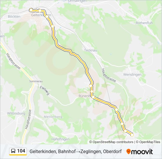104 Bus Line Map