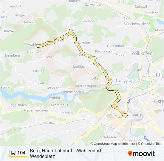 104 Bus Line Map