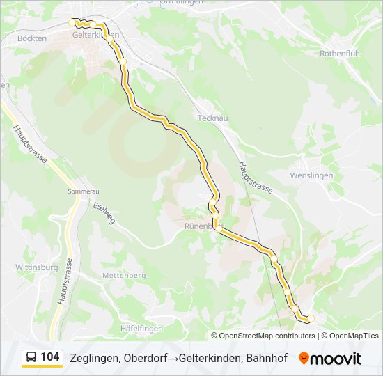 104 Bus Line Map