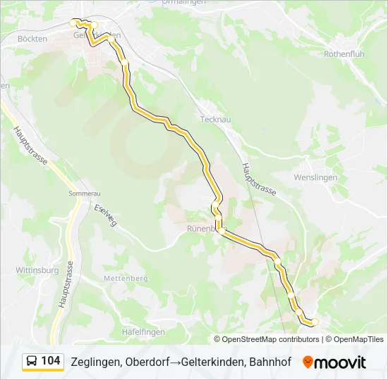 104 Bus Line Map