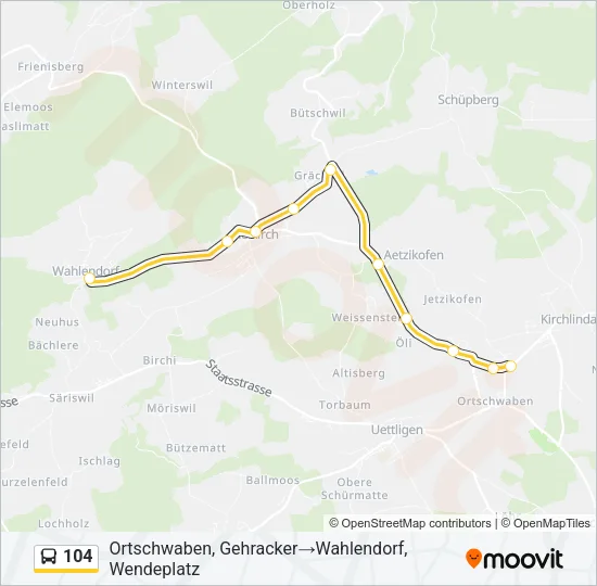 104 Bus Line Map