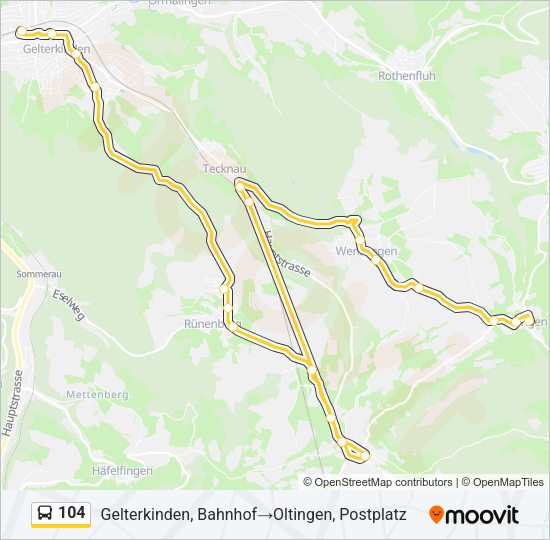 104 Bus Line Map