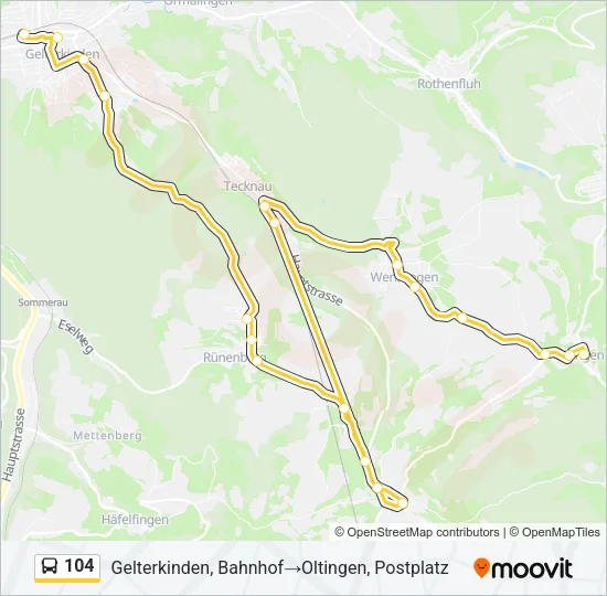 104 Bus Line Map