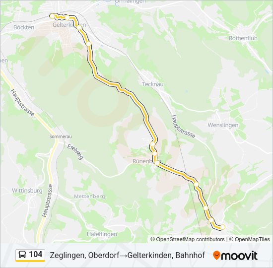 104 Bus Line Map