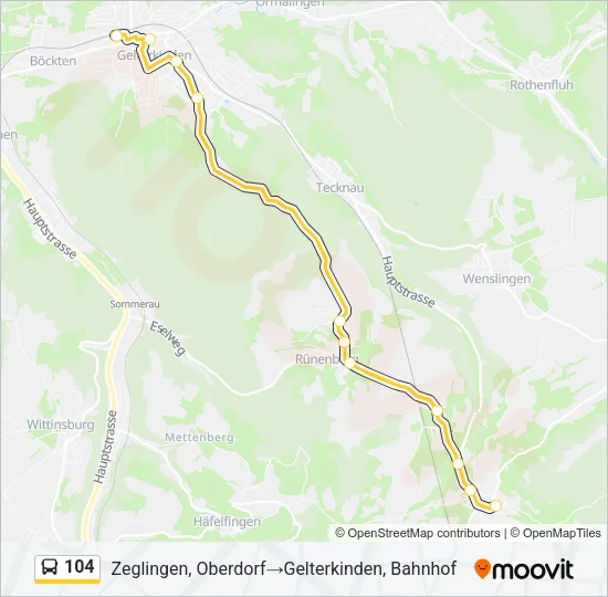 104 Bus Line Map