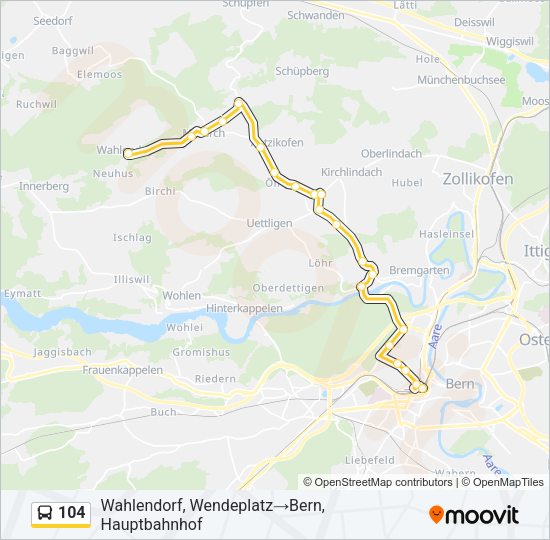 104 Bus Line Map